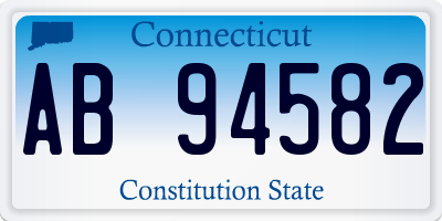 CT license plate AB94582