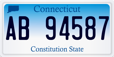 CT license plate AB94587