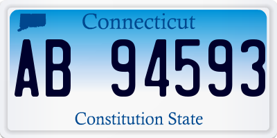 CT license plate AB94593