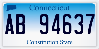 CT license plate AB94637