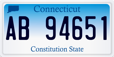 CT license plate AB94651