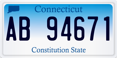 CT license plate AB94671