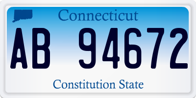 CT license plate AB94672