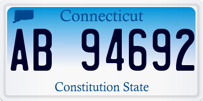 CT license plate AB94692