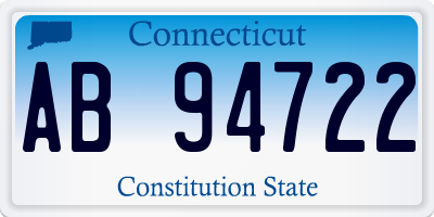 CT license plate AB94722