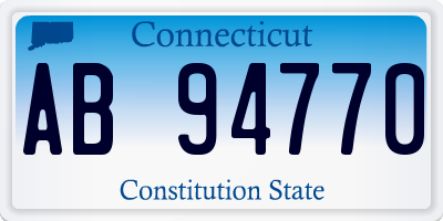 CT license plate AB94770