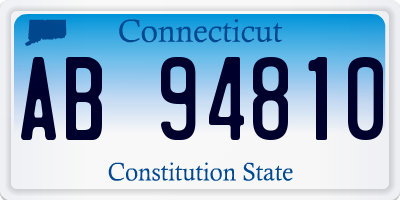 CT license plate AB94810