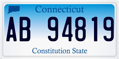 CT license plate AB94819