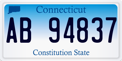 CT license plate AB94837
