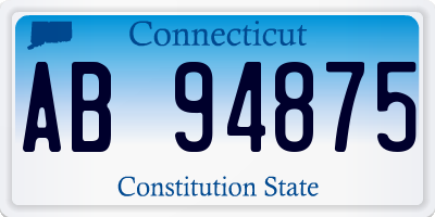 CT license plate AB94875