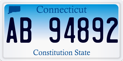 CT license plate AB94892