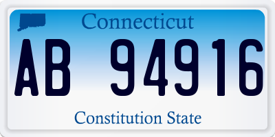 CT license plate AB94916