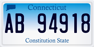 CT license plate AB94918
