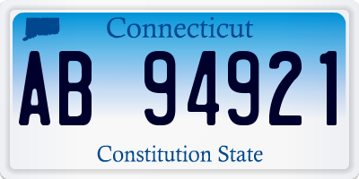 CT license plate AB94921