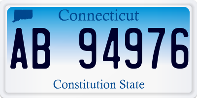 CT license plate AB94976