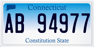 CT license plate AB94977