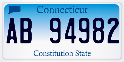 CT license plate AB94982