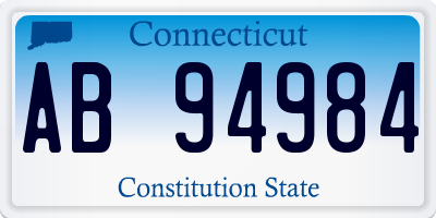 CT license plate AB94984