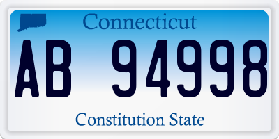 CT license plate AB94998
