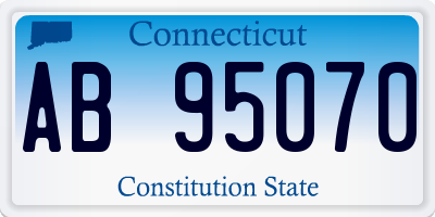 CT license plate AB95070
