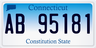 CT license plate AB95181