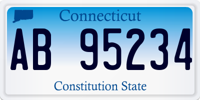 CT license plate AB95234