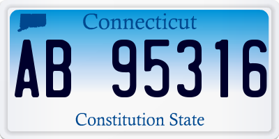 CT license plate AB95316