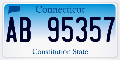 CT license plate AB95357