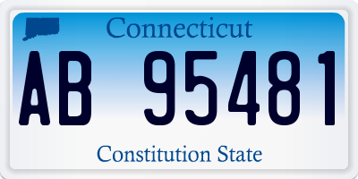 CT license plate AB95481