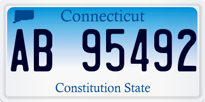 CT license plate AB95492