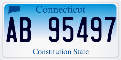 CT license plate AB95497