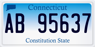 CT license plate AB95637