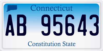 CT license plate AB95643
