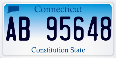 CT license plate AB95648