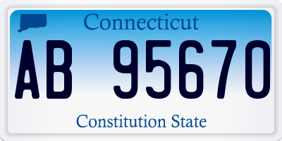 CT license plate AB95670
