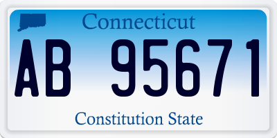 CT license plate AB95671
