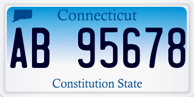 CT license plate AB95678