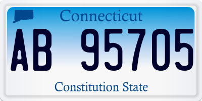 CT license plate AB95705