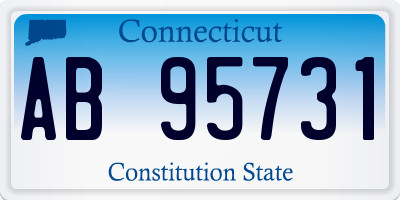 CT license plate AB95731