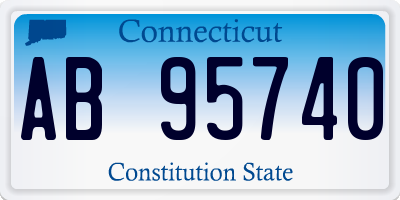 CT license plate AB95740
