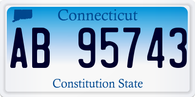 CT license plate AB95743