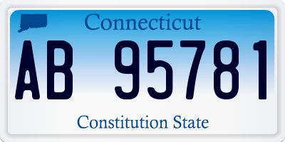 CT license plate AB95781