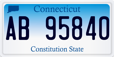 CT license plate AB95840