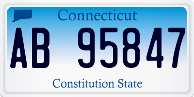 CT license plate AB95847