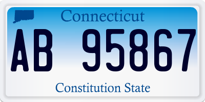 CT license plate AB95867