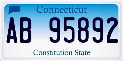 CT license plate AB95892