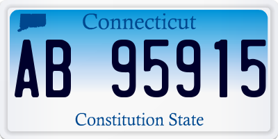 CT license plate AB95915