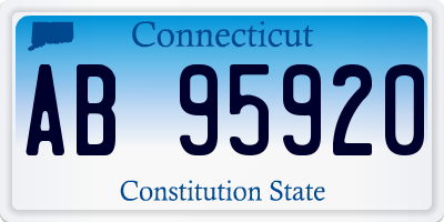 CT license plate AB95920