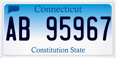 CT license plate AB95967