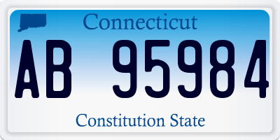 CT license plate AB95984